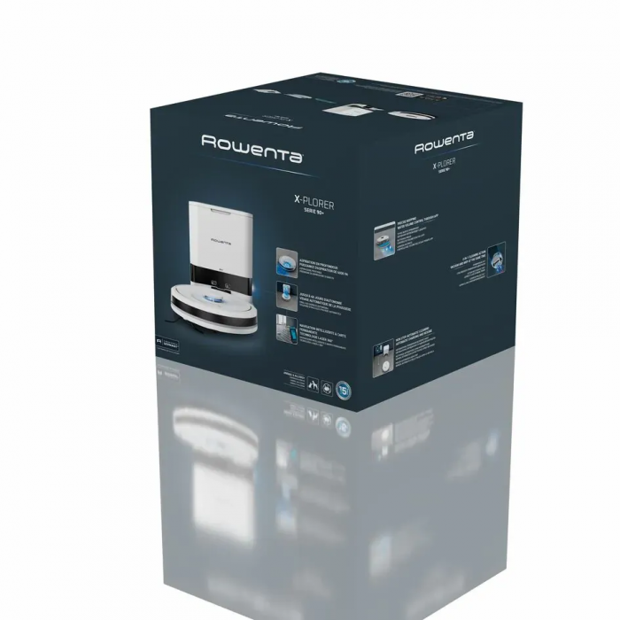 Робот-пилосос Rowenta миючий X-PLORER Serie 90+, 6000ПаВт, h=9.7см, 0.26л, конт пил -0.29л, автон. робота до 270хв, білий