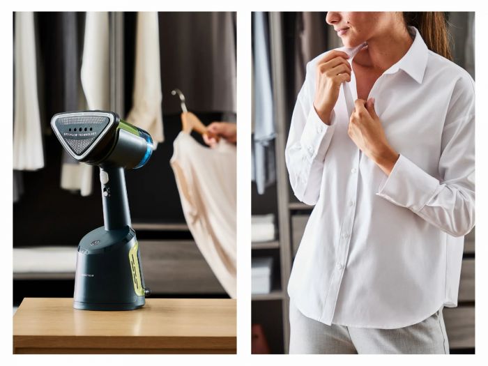 Відпарювач Tefal компактний AeroSteam, 1400Вт, 100мл, постійна пара - 20гр, чорно-зелений