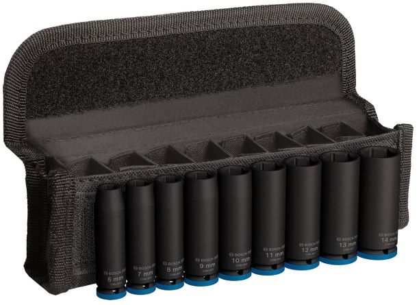 Набір ударних торцевих головок Bosch Professional Deep 9шт 1/4" 50мм