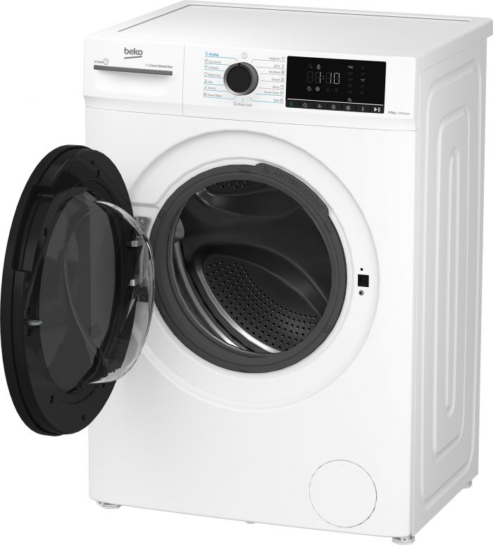 Прально-сушильна машина Beko фронтальна, 7(5)кг, 1400, D, 52см, дисплей, інвертор, пара, білий
