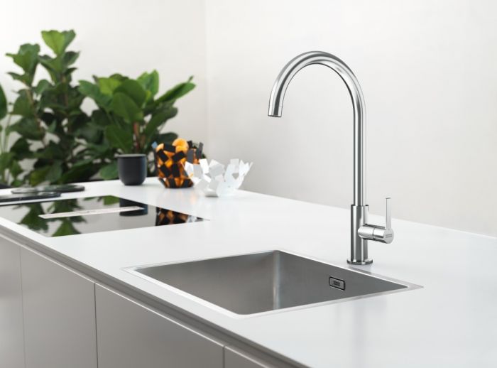 Змішувач для кухні Franke Maris Slim J, довж.виливу - 252мм, поворотний, 1важіль, хром