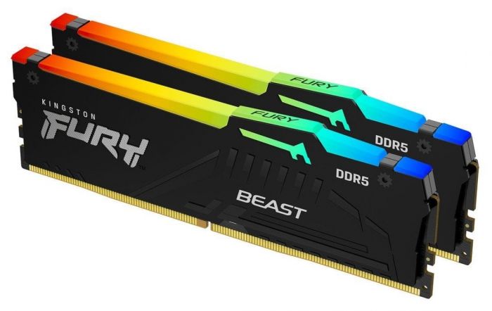 Пам'ять ПК Kingston DDR5 64GB KIT (32GBx2) 5200 FURY Beast RGB