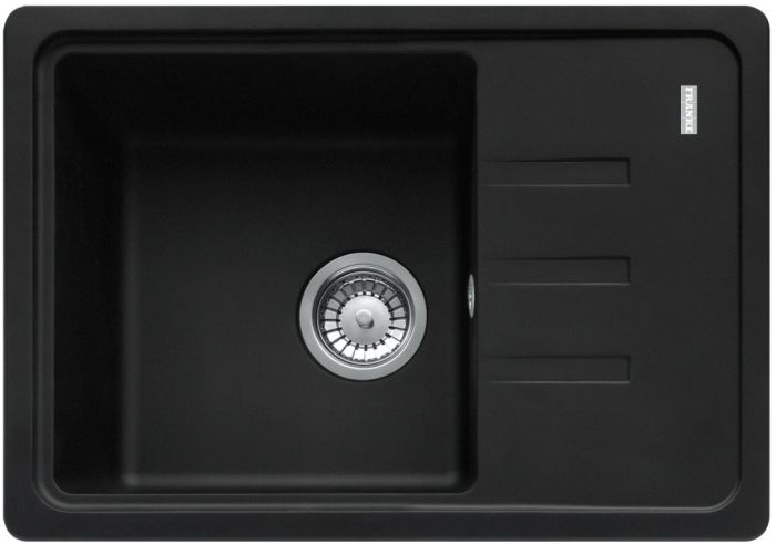 Мийка кухонна Franke Malta, фраграніт, прямокутник, з крилом, 620х435х200мм, чаша - 1, врізна, оборотна, BSG 611-62, чорний матовий