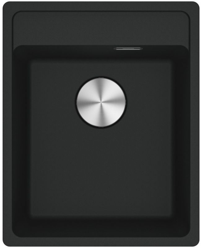 Мийка кухонна Franke Maris, фраграніт, прямокутник, без крила, 410х510х200мм, чаша - 1, врізна, MRG 610-37 TL, чорний матовий