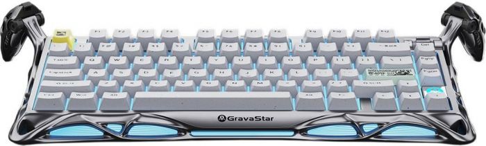 Клавіатура механічна GravaStar Mercury K1 Pro 80keys, GravaStar x Kailh Speedy Mint, EN/UKR, BT/WL/USB, сірий