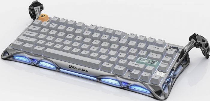 Клавіатура механічна GravaStar Mercury K1 Pro 80keys, GravaStar x Kailh Speedy Mint, EN/UKR, BT/WL/USB, сірий