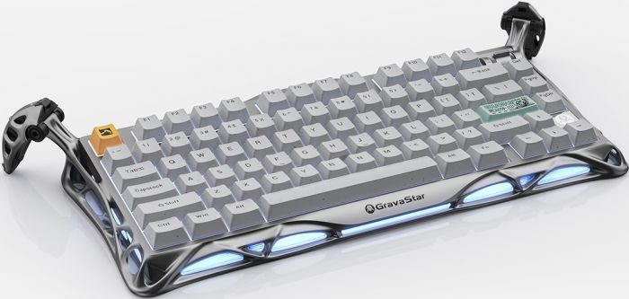 Клавіатура механічна GravaStar Mercury K1 Pro 80keys, GravaStar x Kailh Speedy Mint, EN/UKR, BT/WL/USB, сірий