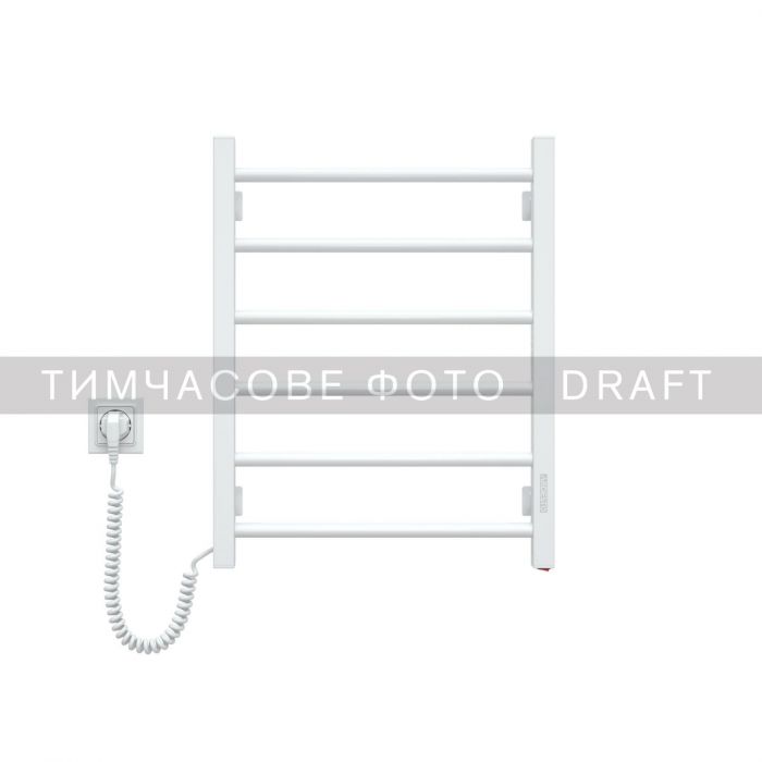 Рушникосушка Ardesto електрична  EKO, 480x600мм, кнопка, сталь, ліве підключення, білий
