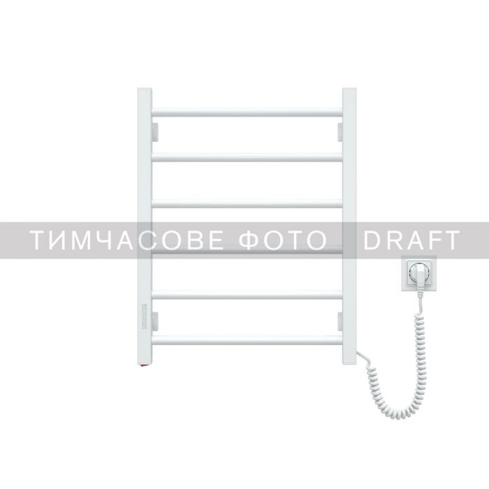 Рушникосушка Ardesto електрична  EKO, 480x600мм, кнопка, сталь, праве підключення, білий