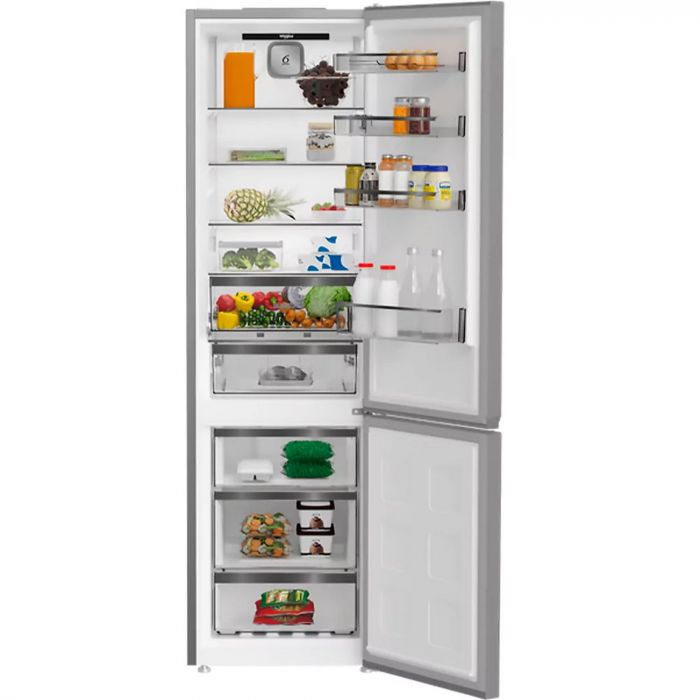 Холодильник Whirlpool з нижн. мороз., 203.5x60х66.3, холод.відд.-231л, мороз.відд.-104л, 2дв., А++, NF, дисплей, інв., зона нульова, нерж