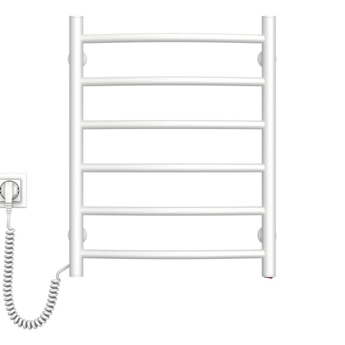 Рушникосушка Navin електрична Камелія, 600х480х104мм, кнопка, сталь, білий, ліве підключення