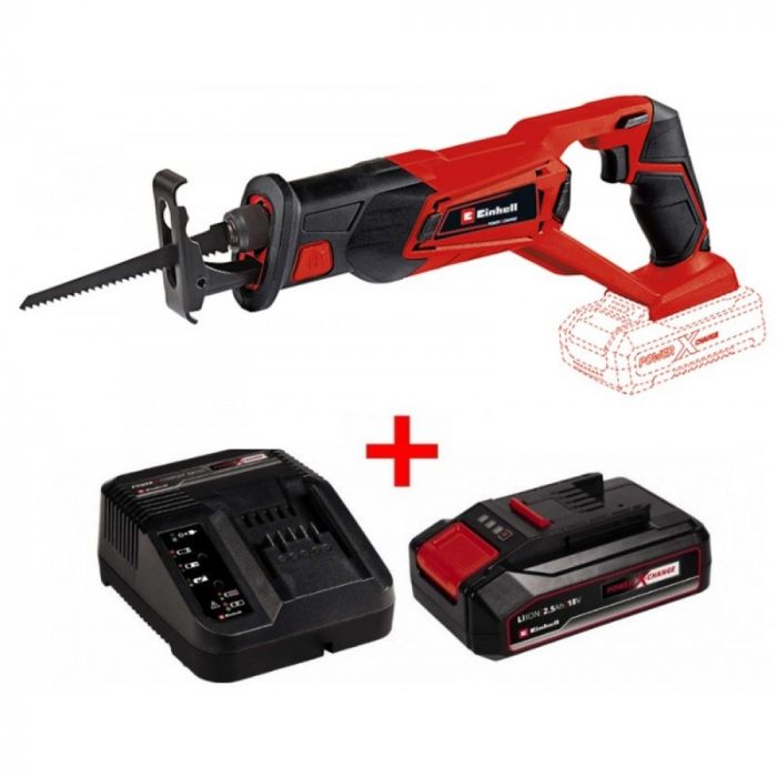 Пила шабельна акумуляторна Einhell TE-AP 18/22 Li Kit PXC 18В акб 1х2.5А·год пропил 100мм хід 22мм 2кг 2.5А·год