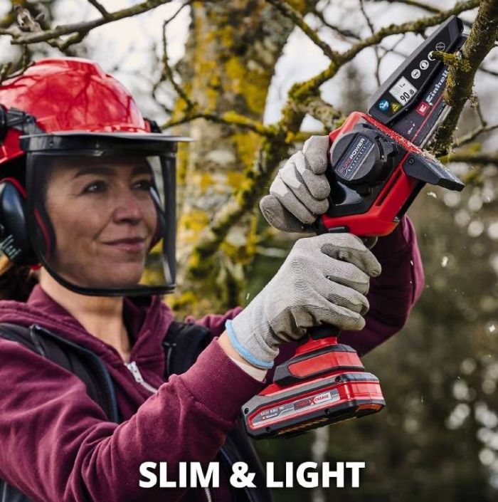 Пила ланцюгова акумуляторна Einhell GE-PS 18/15 Li BL Kit PXC 18В акб 1х2.5А·год шина 158мм різ 125мм 4.8 м/с 1.1кг