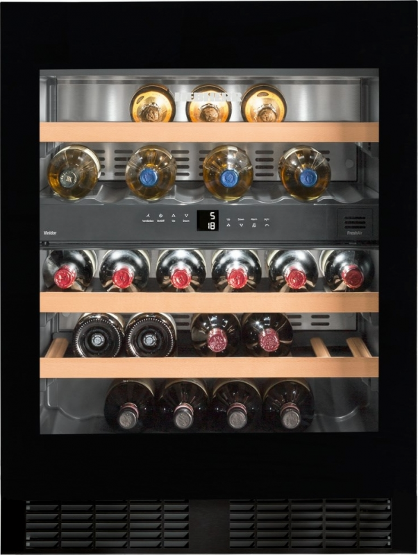 Холодильник Liebherr вбудований для вина, 82x60х57.5, полок - 5, зон - 2, бут-34, ST, чорний