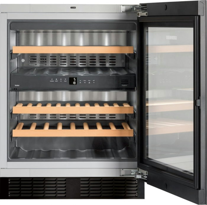 Холодильник Liebherr вбудований для вина, 82x60х57.5, полок - 5, зон - 2, бут-34, ST, чорний