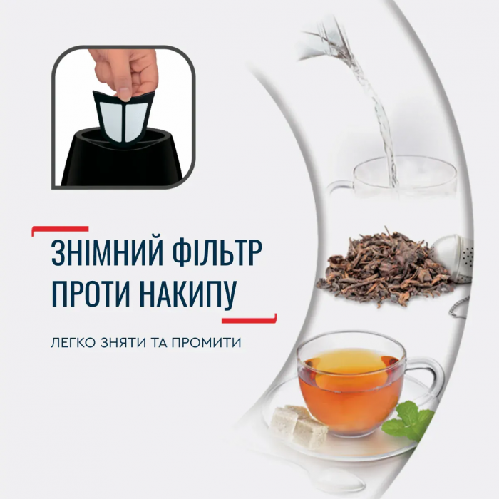 Електрочайник Tefal Delfini 1.7л, пластик, сріблясто-чорний