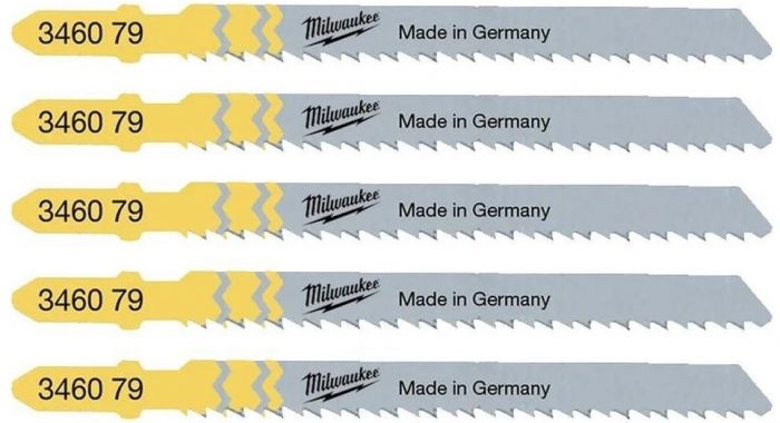 Полотно пиляльне для лобзика Milwaukee T101BR, по дереву, крок зуба 2.5мм х 75мм, 5шт