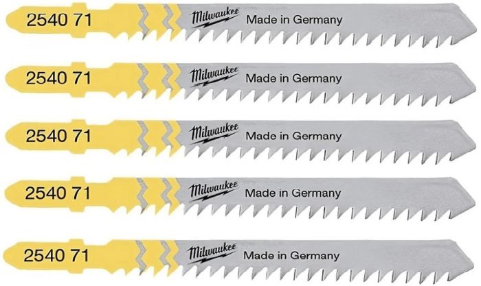Полотно пиляльне для лобзика Milwaukee T111C , по дереву, крок зуба 3мм х 75мм, 5шт
