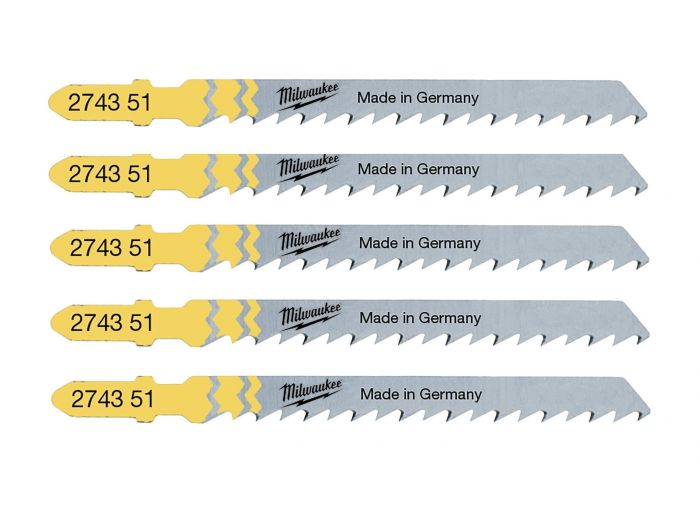 Полотно пиляльне для електролобзика Milwaukee  T101D по дереву, крок зуба 4мм х 75мм, 5шт