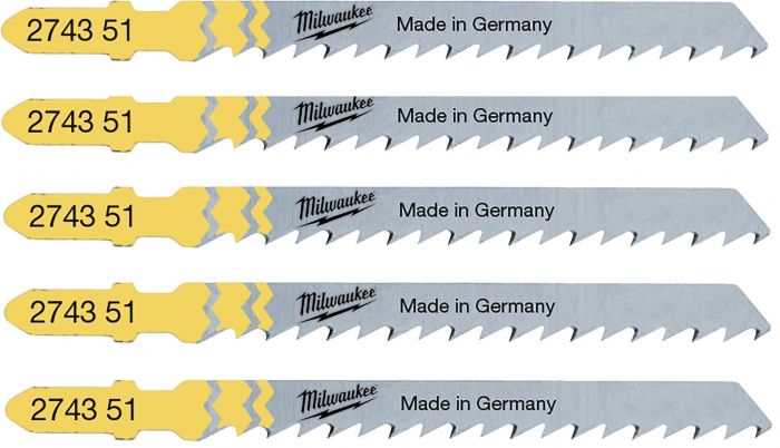 Полотно пиляльне для електролобзика Milwaukee  T101D по дереву, крок зуба 4мм х 75мм, 5шт