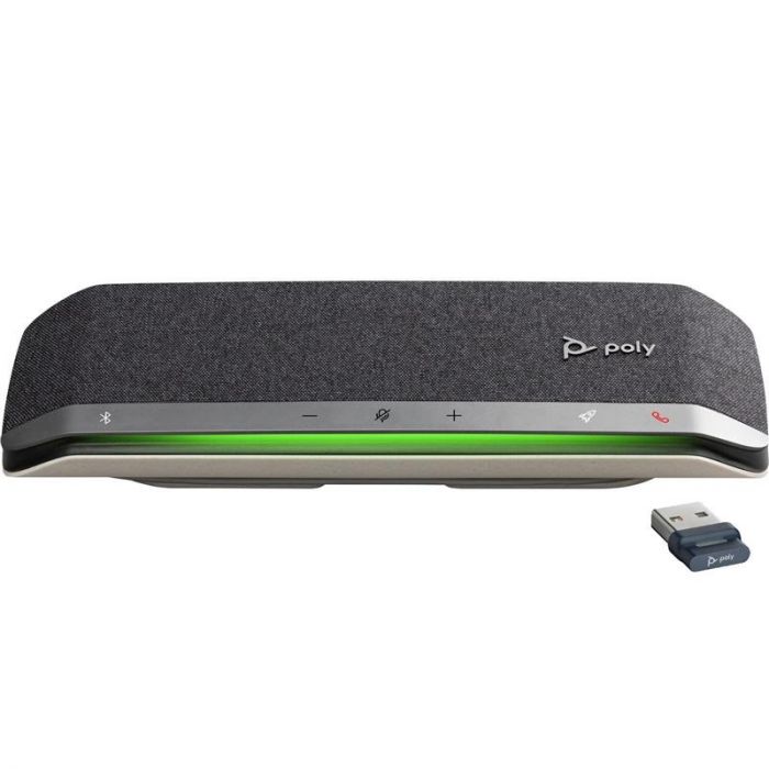 Спікерфон Poly Sync 40+ -M з адаптером BT700A, 3 x Bi-Mic, радіус 2,5 м, USB-A, USB-C, Bluetooth, сірий