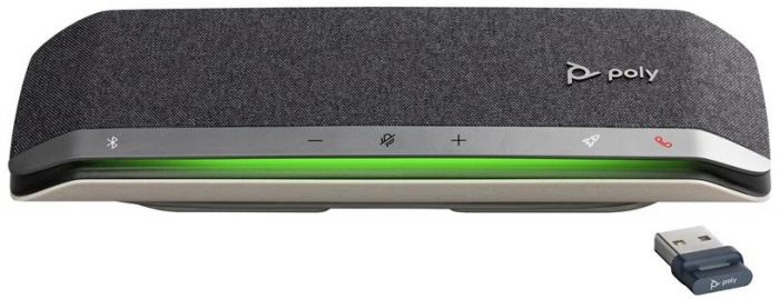 Спікерфон Poly Sync 40+ -M з адаптером BT700A, 3 x Bi-Mic, радіус 2,5 м, USB-A, USB-C, Bluetooth, сірий