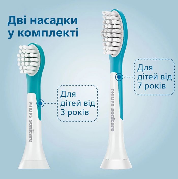 Щітка зубна електр. Philips, Sonicare For Kids, для дітей, 62т. колив/хв, насадок-2, Bluetooth, рожевий