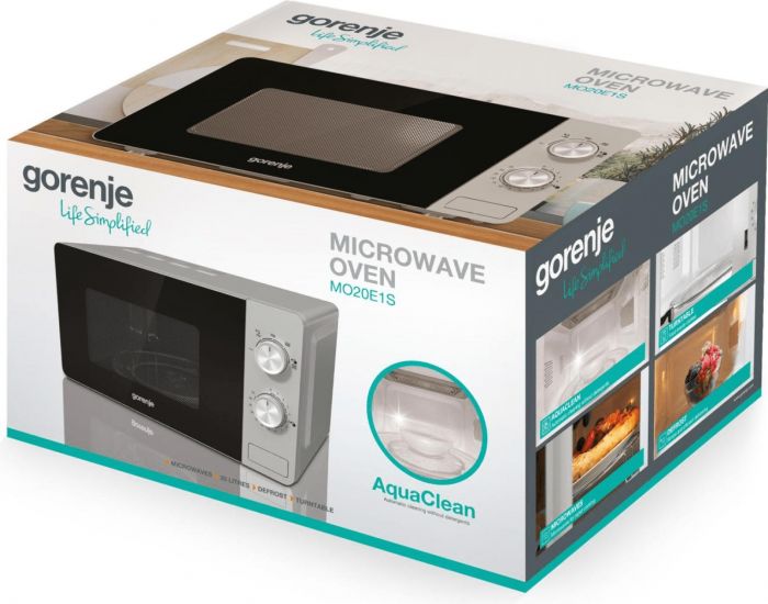 Мікрохвильова піч Gorenje, 20л, мех. керув., 800Вт, сріблястий
