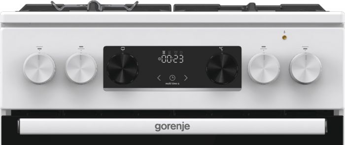 Плита Gorenje комбінована, 70л, 50x60см, дисплей, IconLed, чавун, білий