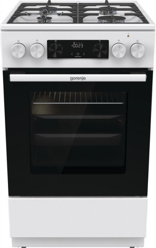 Плита Gorenje комбінована, 70л, 50x60см, дисплей, IconLed, чавун, білий