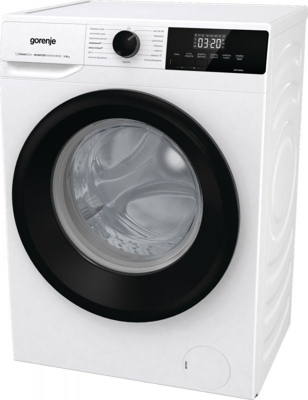 Прально-сушильна машина Gorenje фронтальна, 8(5)кг, 1400, A+, 55см, дисплей, пара, інвертор, білий