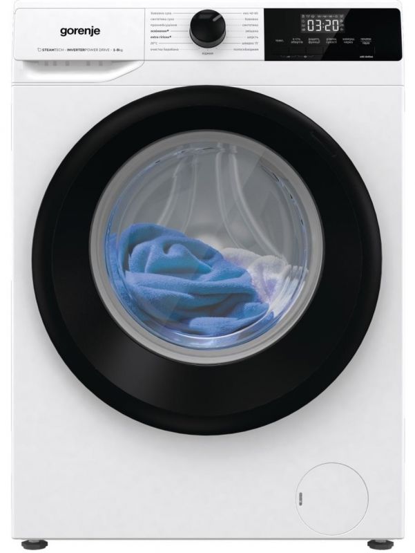 Прально-сушильна машина Gorenje фронтальна, 8(5)кг, 1400, A+, 55см, дисплей, пара, інвертор, білий
