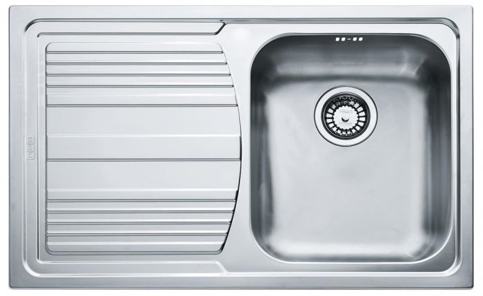 Кухонна мийка Franke Logica Line LLX 611-79/101.0381.810/нержав.сталь Декор/прямокут.,крило зліва/790х500х195/врізна