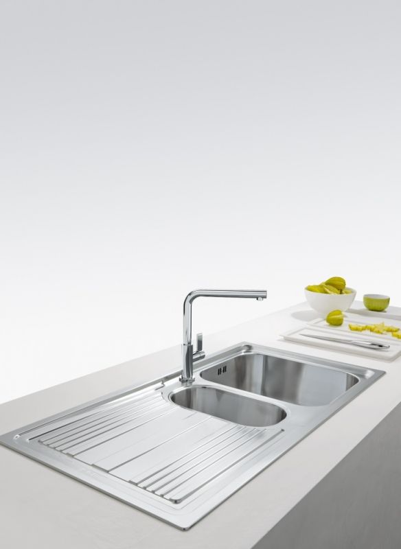Мийка кухонна Franke Logica, нерж.сталь, прямокутник, з крилом, 1000х500х180мм, чаша - 1,5, врізна, line LLL 651, нерж декор