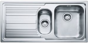 Мийка кухонна Franke Logica, нерж.сталь, прямокутник, з крилом, 1000х500х180мм, чаша - 1,5, врізна, line LLL 651, нерж декор