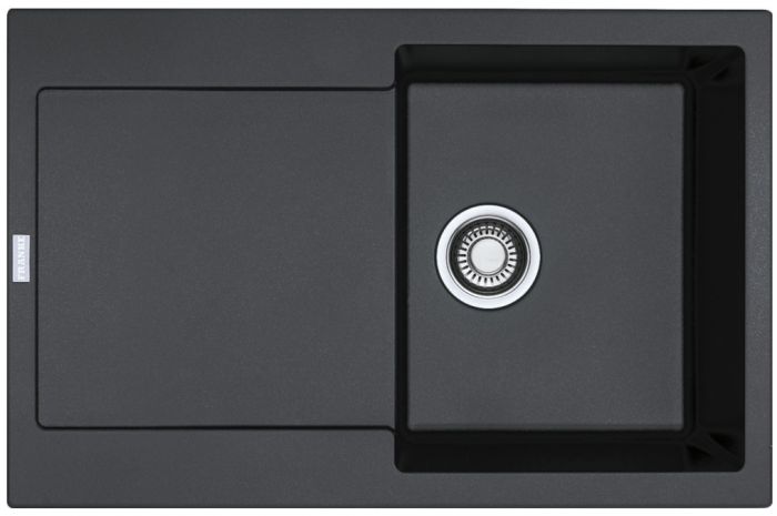 Мийка кухонна Franke Maris, фраграніт, прямокутник, з крилом, 780х500х200мм, чаша - 1, врізна, MRG 611, онікс