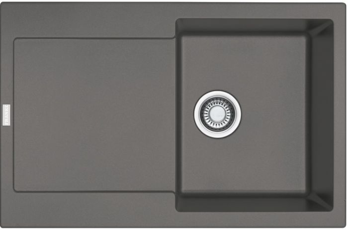 Мийка кухонна Franke Maris, фраграніт, прямокутник, з крилом, 780х500х200мм, чаша - 1, врізна, MRG 611, сірий камінь