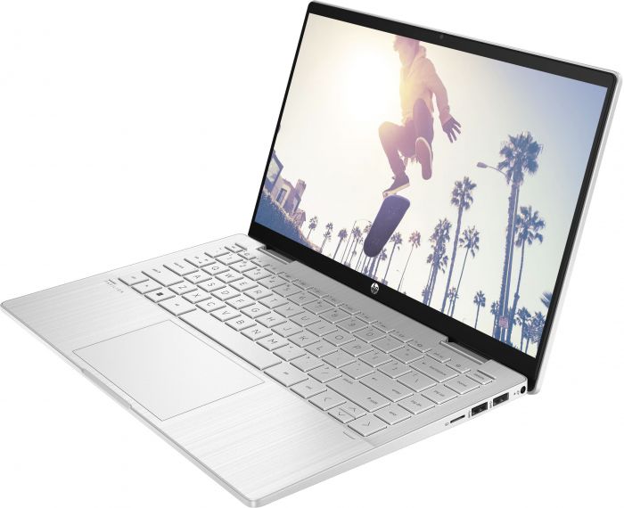 Ноутбук HP Pavilion x360 14-ek2007ua 14" FHD IPS Touch, Intel 3-100U, 8GB, F512GB, UMA, DOS, сріблястий