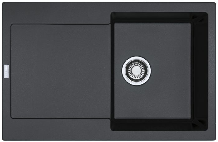 Мийка кухонна Franke Centro, фраграніт, прямокутник, з крилом, 780х500х200мм, чаша - 1, врізна, CNG 611-78 XL, чорний матовий