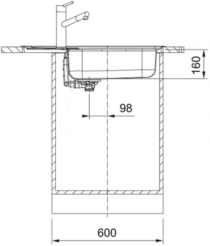 Мийка кухонна Franke Spark, нерж.сталь, прямокутник, з крилом, 780х500х160мм, чаша - 1, врізна, оборотна, SKL 611-78 XL, нерж декор