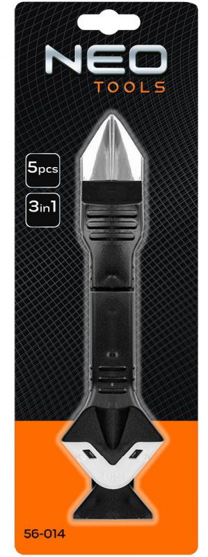 Шпатель для силіконовий та герметика Neo Tools, 185мм, 3-6-10-13-17мм