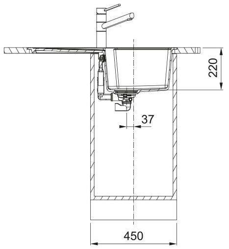 Мийка кухонна Franke Urban, фраграніт, прямокутник, з крилом, 780х500х220мм, чаша - 1, врізна, оборотна, UBG 611-78, чорний матовий