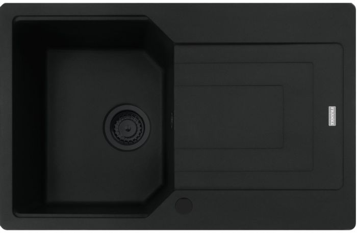 Мийка кухонна Franke Urban, фраграніт, прямокутник, з крилом, 780х500х220мм, чаша - 1, врізна, оборотна, UBG 611-78, чорний матовий