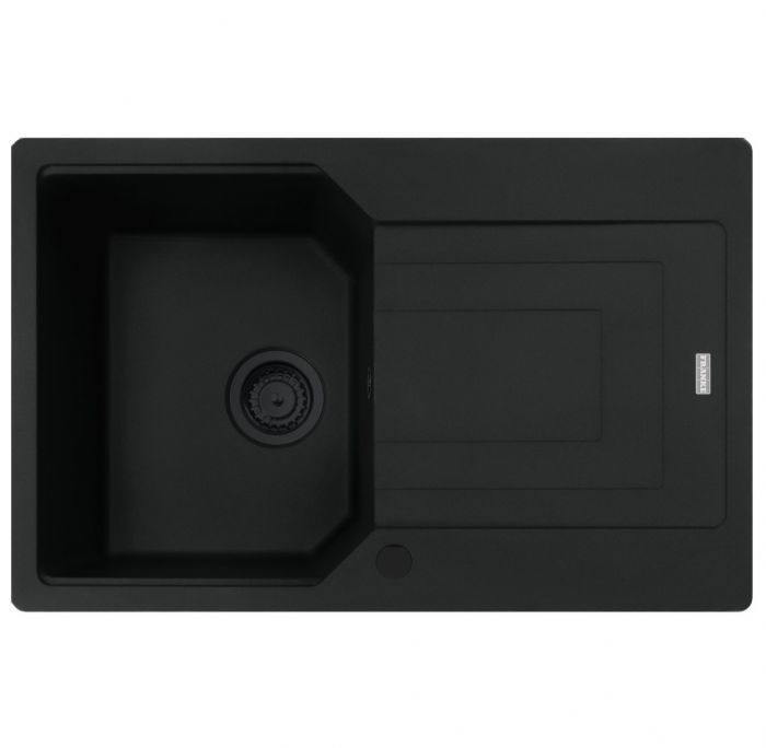 Мийка кухонна Franke Urban, фраграніт, прямокутник, з крилом, 780х500х220мм, чаша - 1, врізна, оборотна, UBG 611-78, чорний матовий