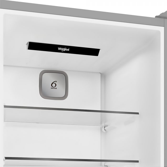 Холодильник Whirlpool з нижн. мороз., 203.5x60х66.3, холод.відд.-231л, мороз.відд.-104л, 2дв., А++, NF, дисплей, інв., зона нульова, сірий