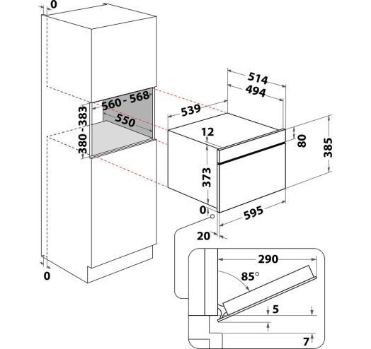 Мікрохвильова піч Whirlpool вбудована, 31л, електронне упр., 1000Вт, гриль, дисплей, конвекція, нерж