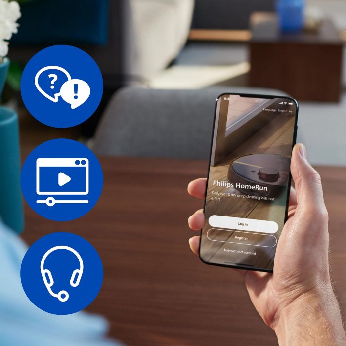 Робот-пилосос Philips Series 5000, h=29.2см, вологе прибирання, конт пил -0.26л, вода -0.27л, автон. робота до 200хв, EPA 10, чорний