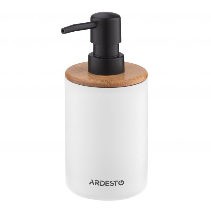 Набір для ванної кмінати Ardesto Minimalism 360мл, 3 предмети, поліпропілен, бамбук, білий