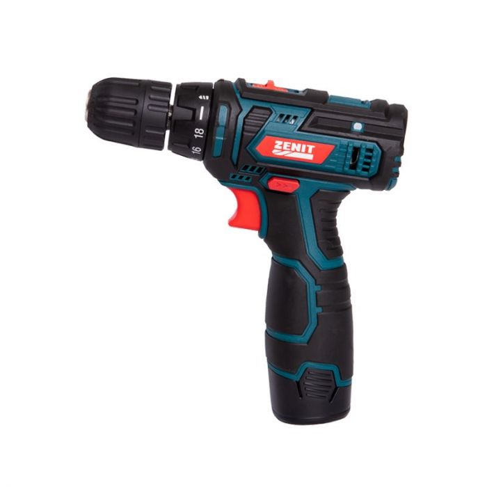 Шурупокрут-дриль акумуляторний Зеніт ЗША-12 Р2 Li 12В 2х1.3А·год 26Нм 400·1400об·хв 1кг