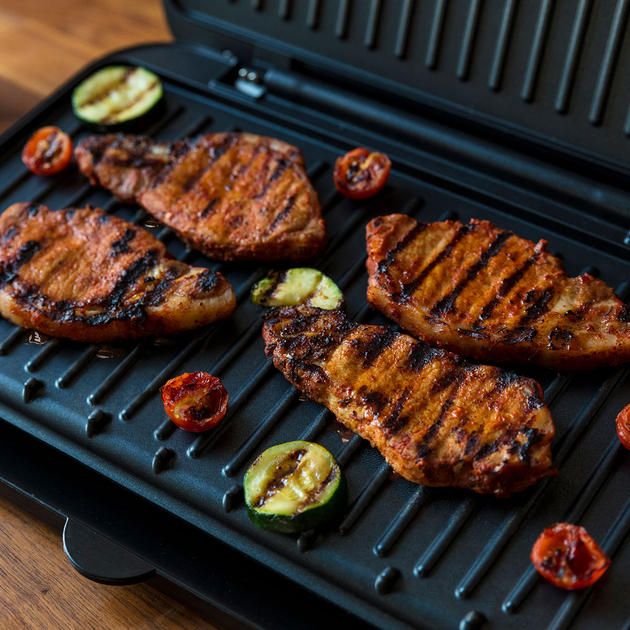 Гриль George Foreman прижимний Fit Grill Large 2400Вт, темп. режимів-1, пластик, чорний